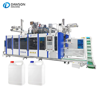 آلة نفخ القوالب ذات الرأس المزدوج DSB90II ذات المحطة المزدوجة لعلب جيري HDPE سعة 5 لتر
