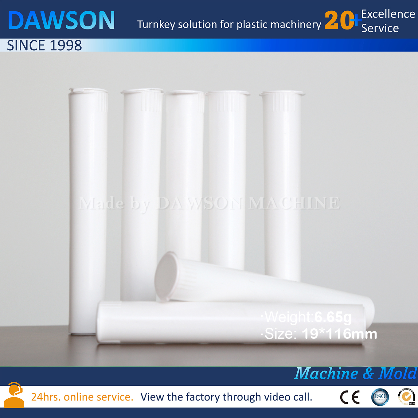 آلة صب الحقن في داوسون: قاذف في إنتاج أنبوب الارتداد