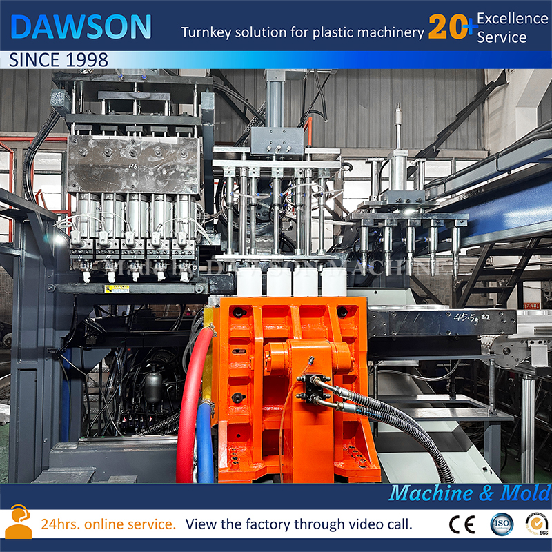 محطة واحدة ذات 5 رؤوس HDPE ذات الفم العريض لتصنيع العلب ذات الفم العريض، ماكينة التشكيل بالنفخ، آلات التشكيل بالنفخ