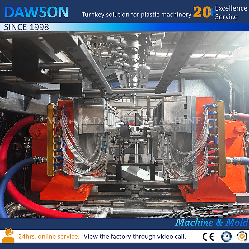 آلة نفخ القوالب ذات 5 رؤوس ذات محطة واحدة ذات كفاءة عالية لحاويات HDPE ذات الفم الواسع