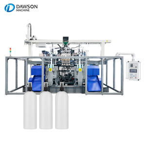 آلة نفخ النفخ HDPE ذات المحطة المزدوجة ذات 4 رؤوس لمصنع حاويات التغليف البلاستيكية ذات السعة الصغيرة