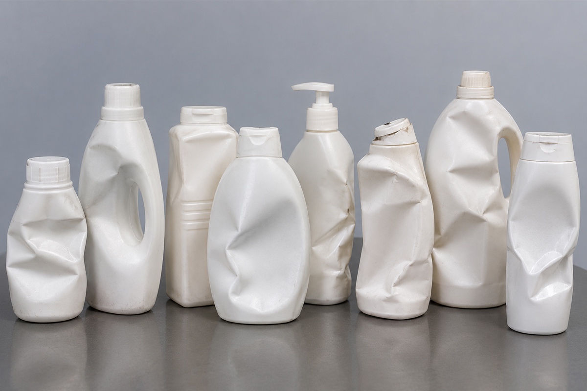 مشكلة تشوه زجاجة HDPE خفيفة الوزن أثناء الإنتاج.jpg