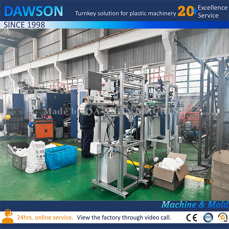 آلة نفخ العلبة ذات الفم العريض HDPE ذات 5 رؤوس عالية الإنتاج للاستخدام الغذائي والكيميائي